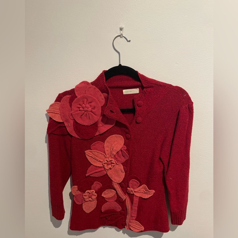 Excellent condition Anthropology Sleeping on Snow Red Cardigan